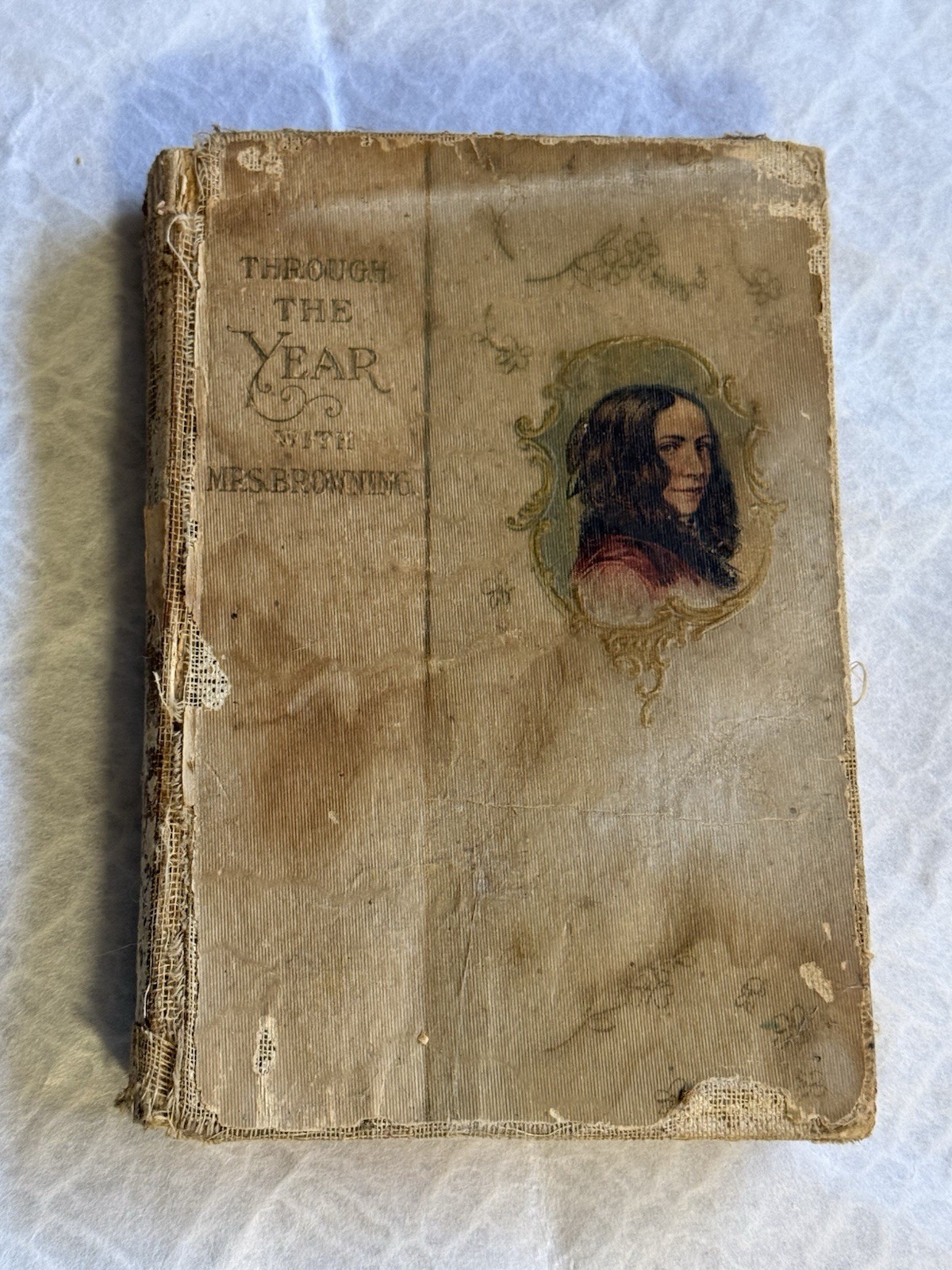 Antique 1886 Through the Year-Elizabeth Barrett Browning Sweet Illustrations