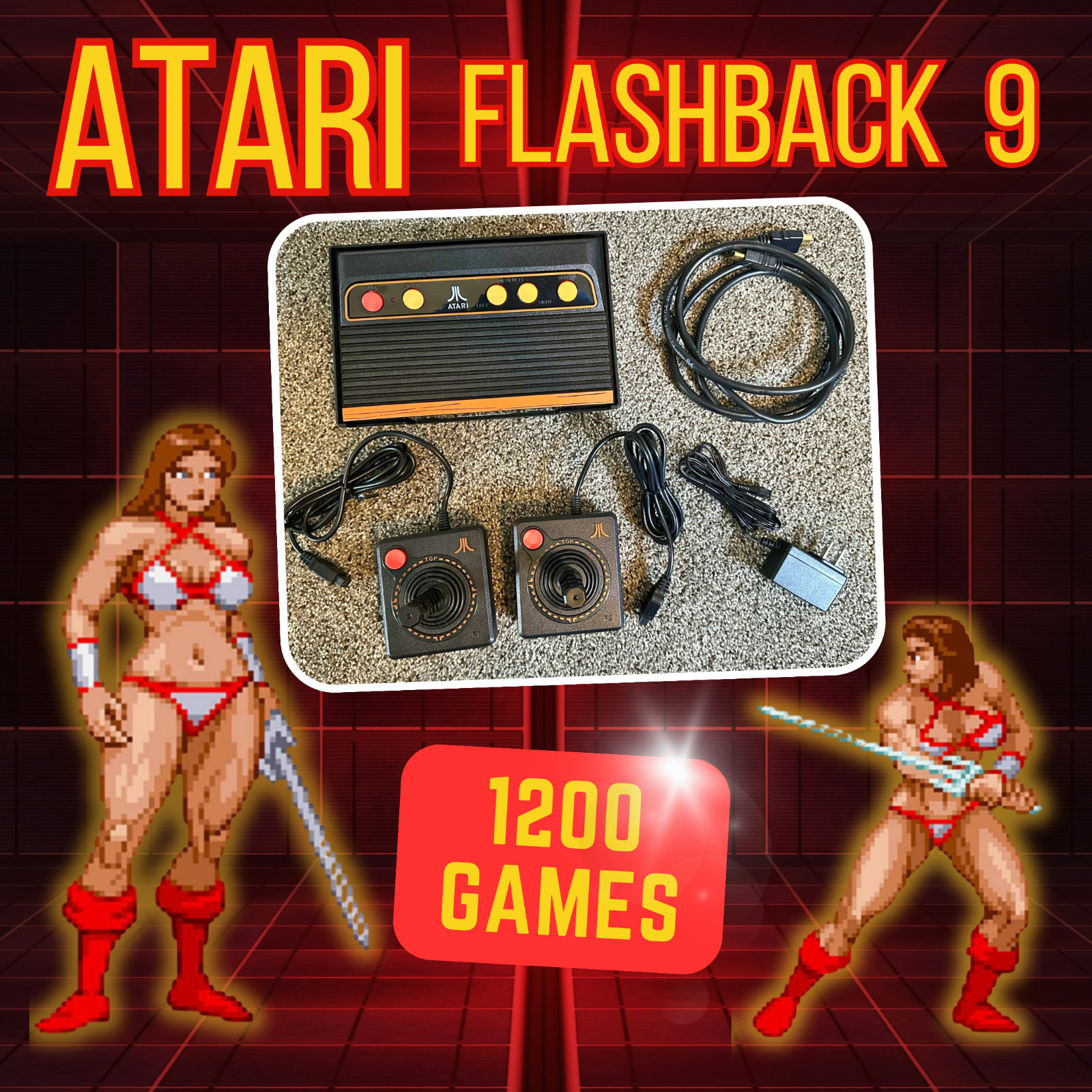 Atari Flashback 9 HDMI Retro Console Built-in Games 1200 - 2 Controllers AtGames