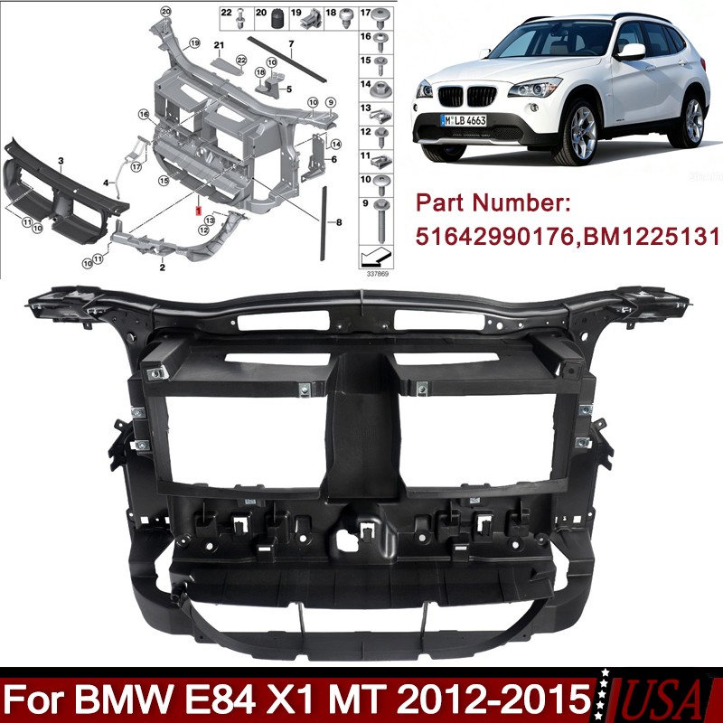Sport Line Models Front Radiator Support For 2012-2015 BMW E84 X1 MT 51642990176