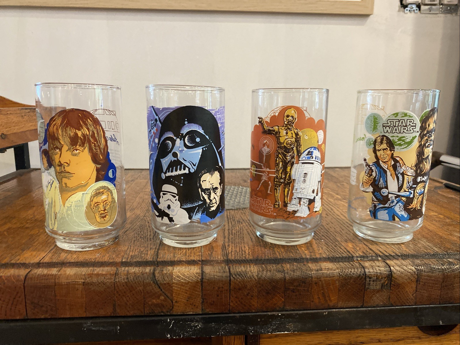 Vintage Star Wars Burger King Coca-Cola 1977 1980 glasses set Lot