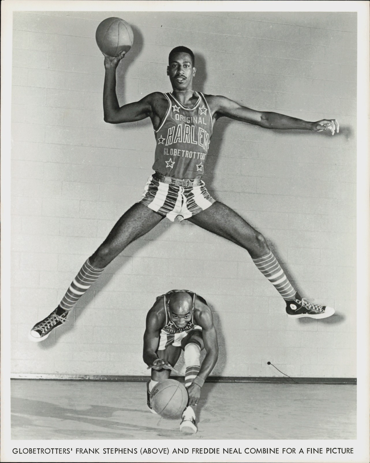 1968  Press  Photo Promo Harlem Globetrotters Frank Stephens, Freddie Neal