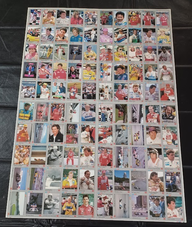 1991 PPG Indy Card World Series Racing - FULL Uncut Card Sheet Set - RARE MINT