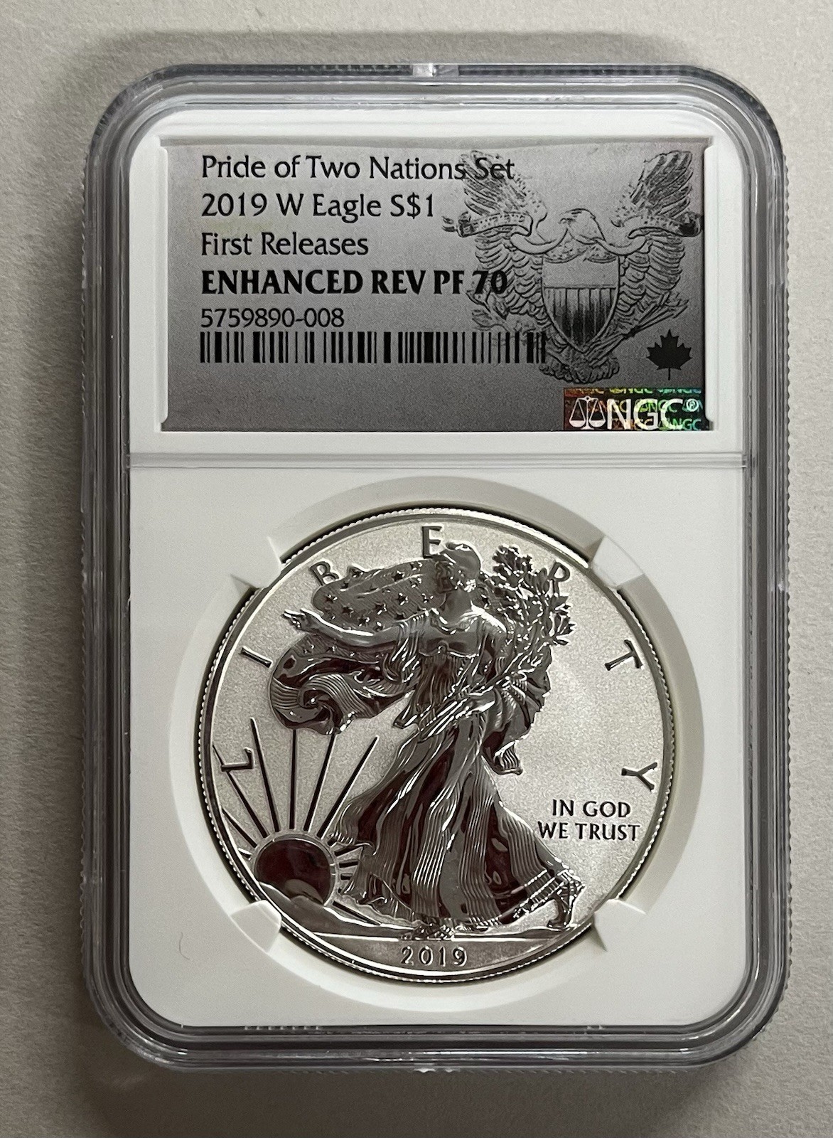 2019-W Enhanced Rev PF70 Pride of Two Nations First Release CL17 2019-W Enhanced Rev PF70 Pride of Two Nations First Release CL17