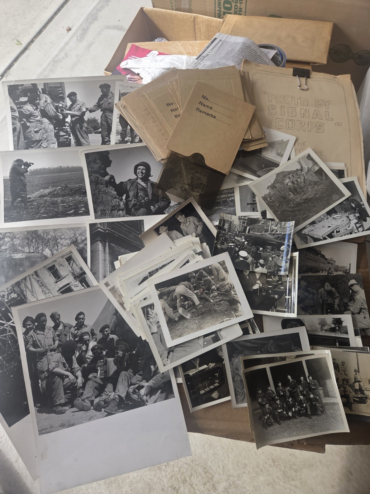ORIGINAL  SIGNAL CORP WWII PHOTOS & NEGATIVES WW2 LOT OF 140+ U.S.ARMY