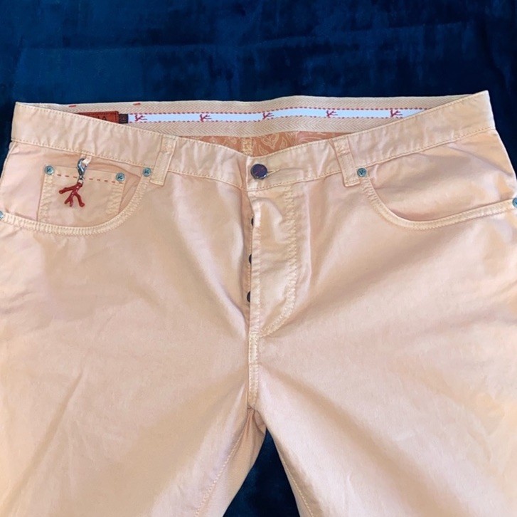 Isaia Napoli Men’s Jeans NWOT Orange Peach Color Made In Italy Isaia Napoli Men’s Jeans NWOT Orange Peach Color Made In Italy