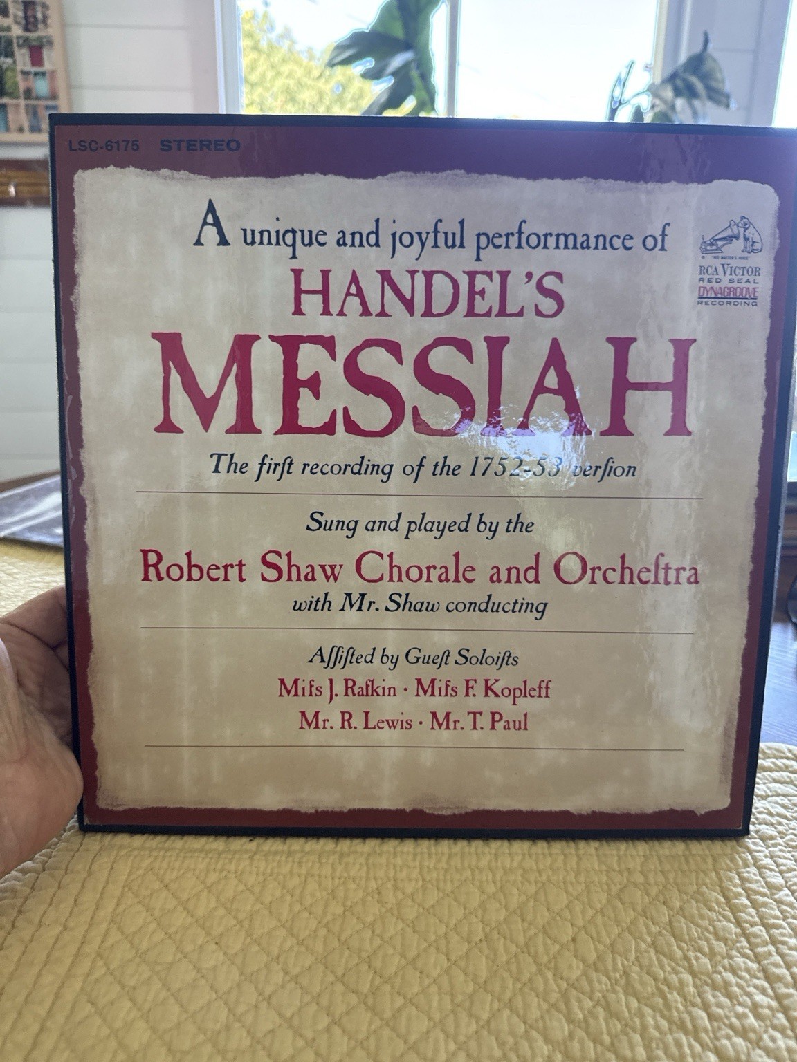 Handel Messiah Robert Shaw Chorale RCA LSC-6175 Stereo 3LP Box Set 1966 VG+