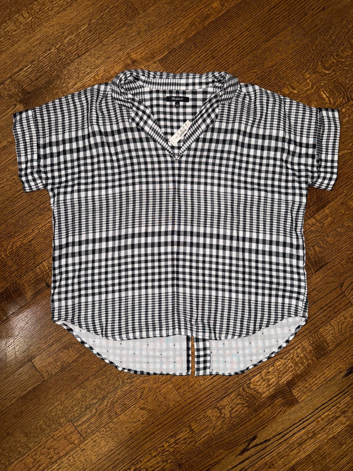 NWT Madewell Double-Faced Hayden Popover Top in Breeney Plaid - MEDIUM