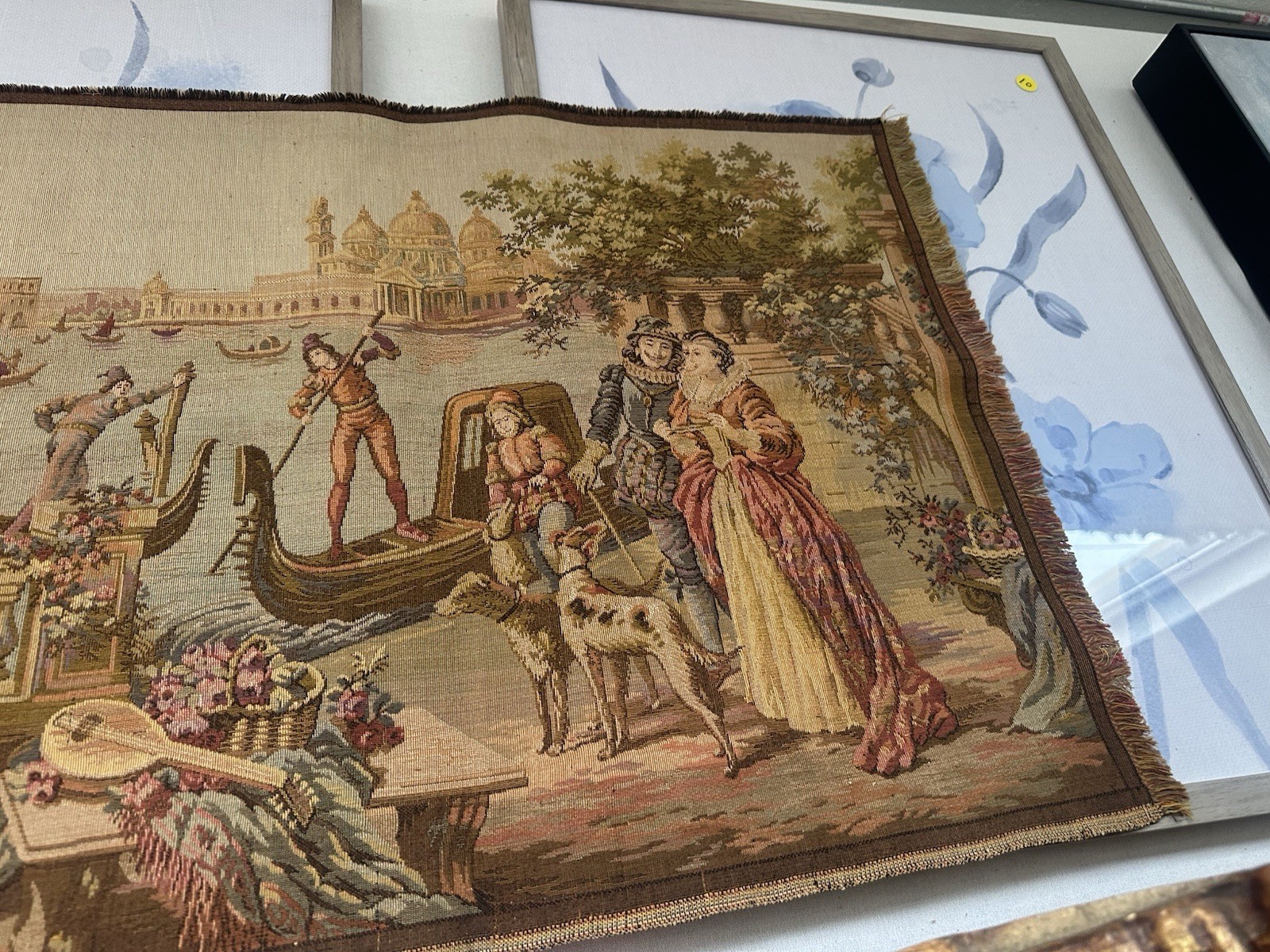 Woven Gondola Scene Wall Tapestry, Made in Belgium stunning colors Woven Gondola Scene Wall Tapestry, Made in Belgium stunning colors