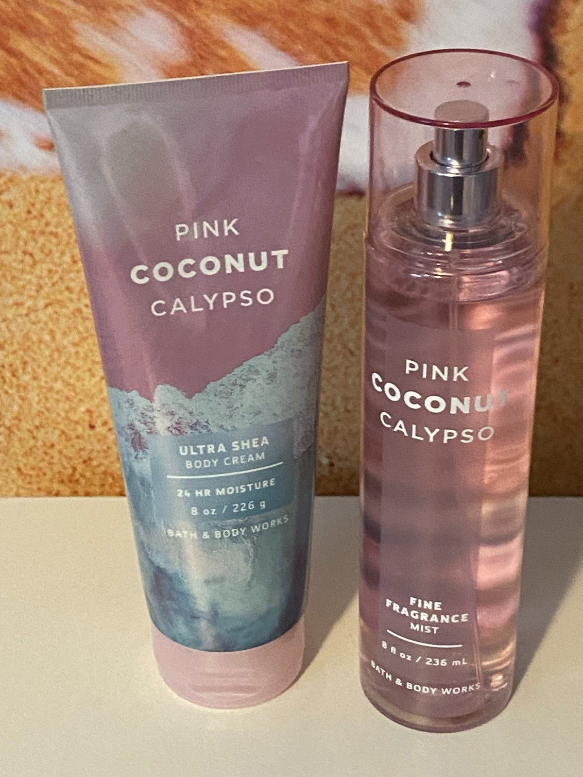Pink Coconut Calypso Bath & Body Works Set -Lotion & Spray-NEW-Rare/Discontinued