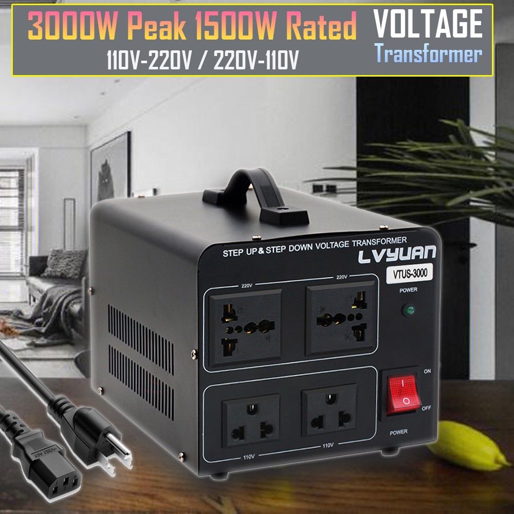 1500W 3000W Voltage Transformer Converter 110V ⇄ 230V Step Up Down Workshop Used