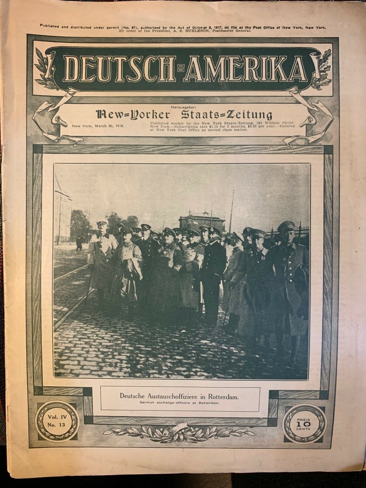 Deutsch-Amerika Deutsche Austauschoffiziere in Rotterdam March 1918 J1000 KL1204