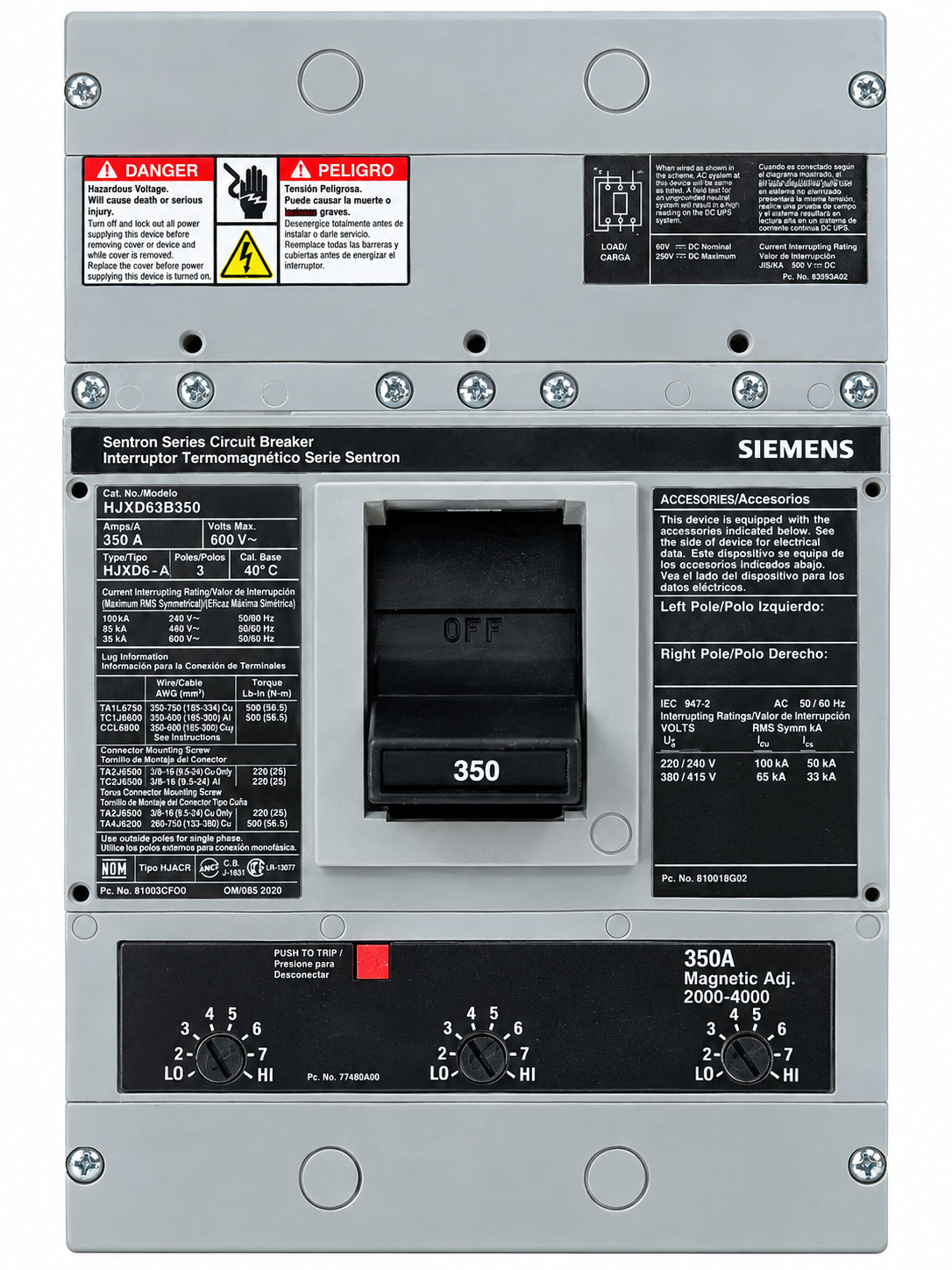 NEW TAKEOUT SIEMENS HJXD63B350 (3P-350A-600V) *SHIPS SAME DAY UPS* NEW TAKEOUT SIEMENS HJXD63B350 (3P-350A-600V) *SHIPS SAME DAY UPS*