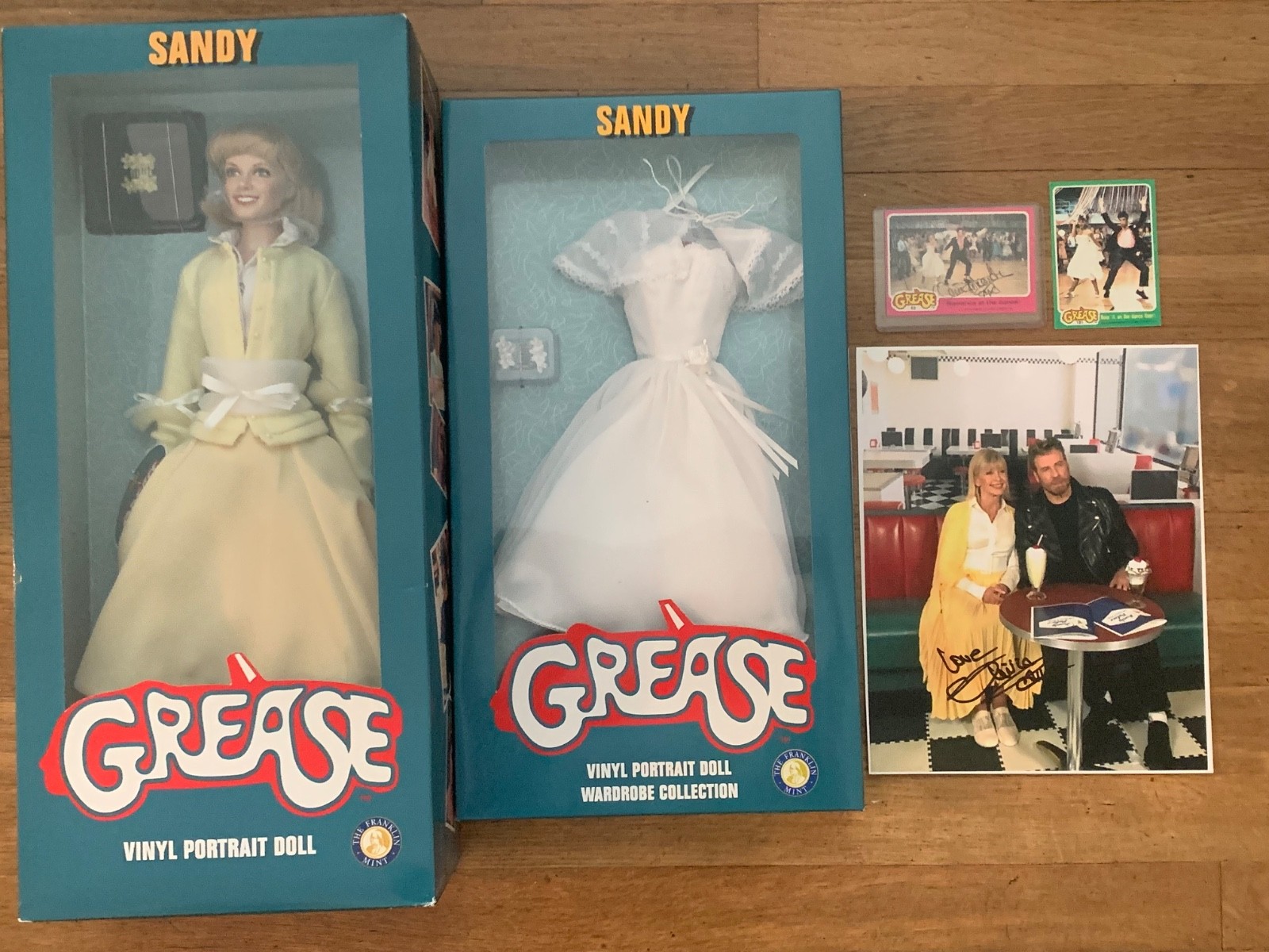 Olivia Newton-John, Grease, Franklin Mint, Sandy Doll, Outfit, Signed Photo.