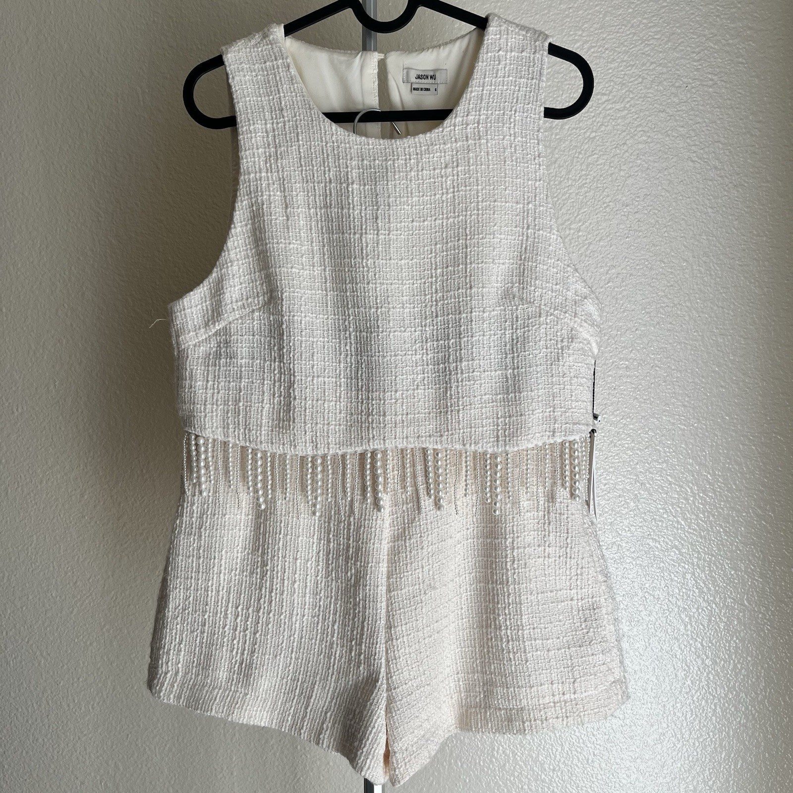 Jason Wu Pearl Fringe Tweed Two Piece Set Size 6 Retail $425