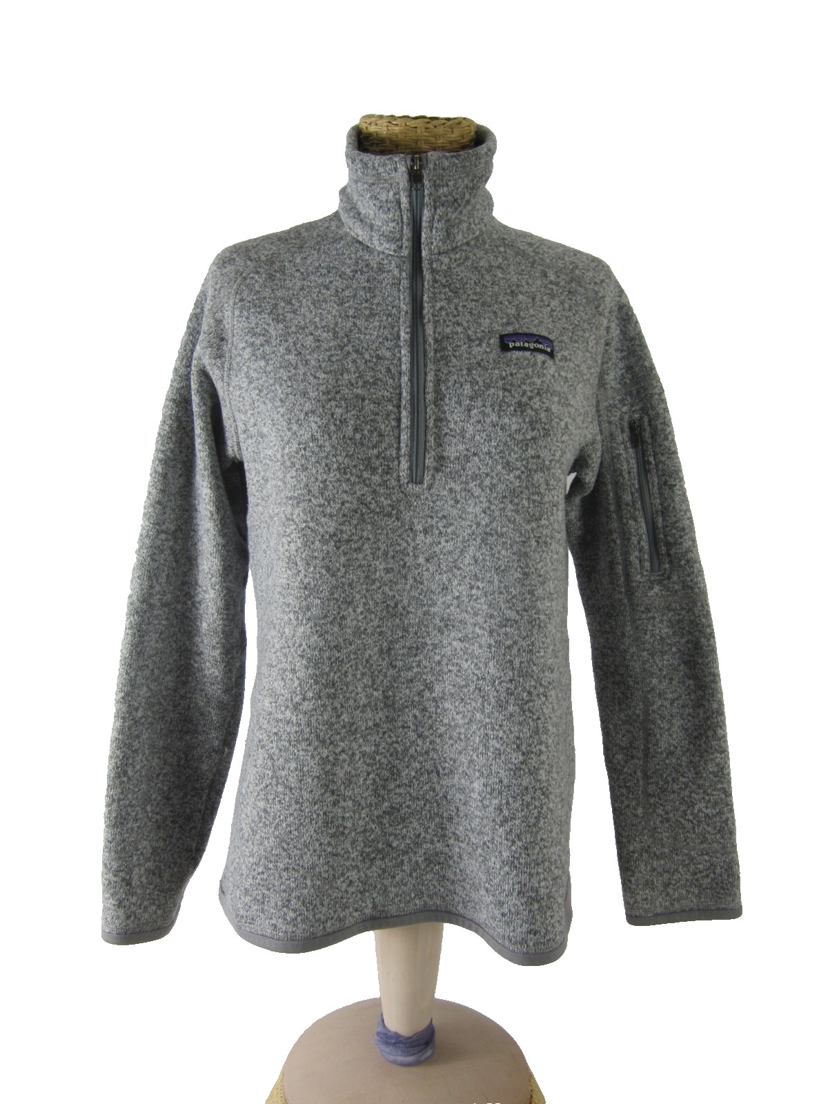 Patagonia Womens Medium Gray Heather LS Better Sweater 1/4-Zip Fleece Pullover