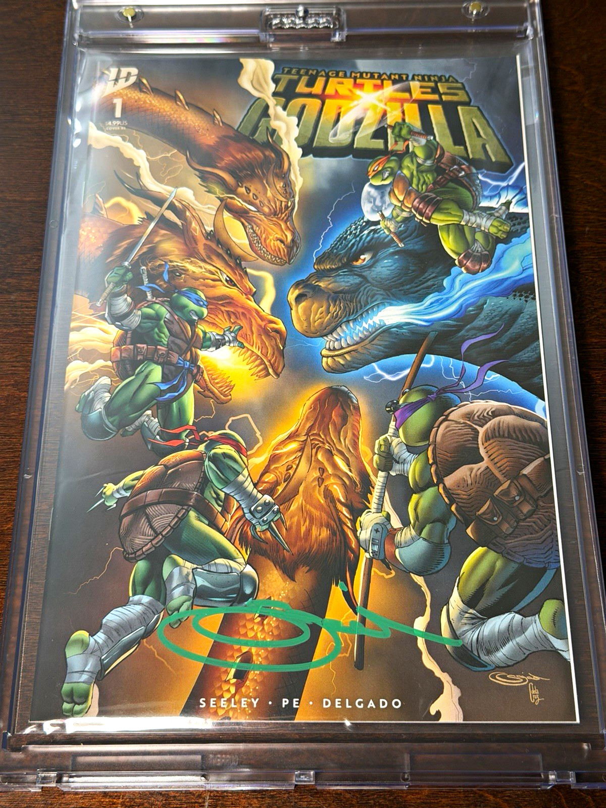 FREE SHIPPING Teenage Mutant Ninja Turtles VS Godzilla Signed by Sajad Shah COA FREE SHIPPING Teenage Mutant Ninja Turtles VS Godzilla Signed by Sajad Shah COA