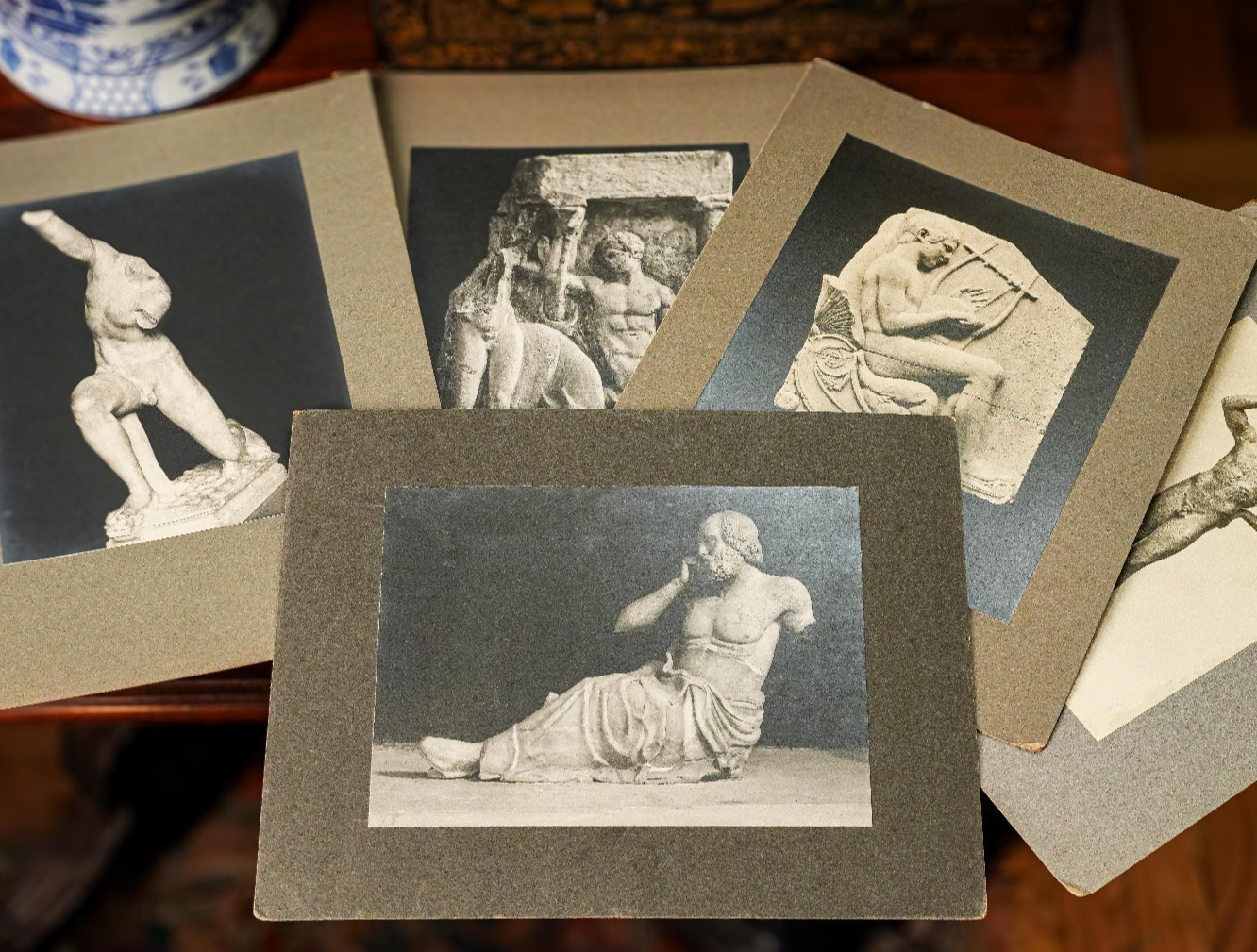 Neoclassical Greek Statue Male Figures Antique Museum Photograph Grand Tour Art
