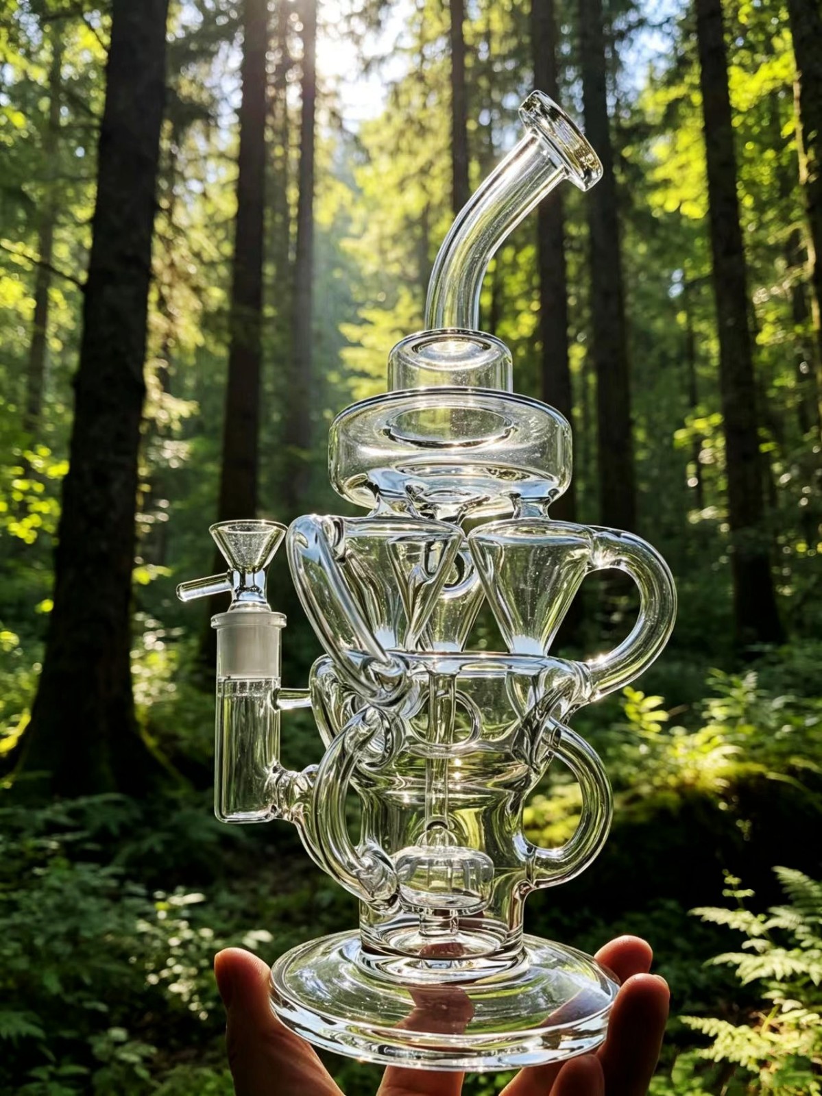 big recycle rig three pipes fab egg shisha matrix Glass Water Pipe bong Hookah