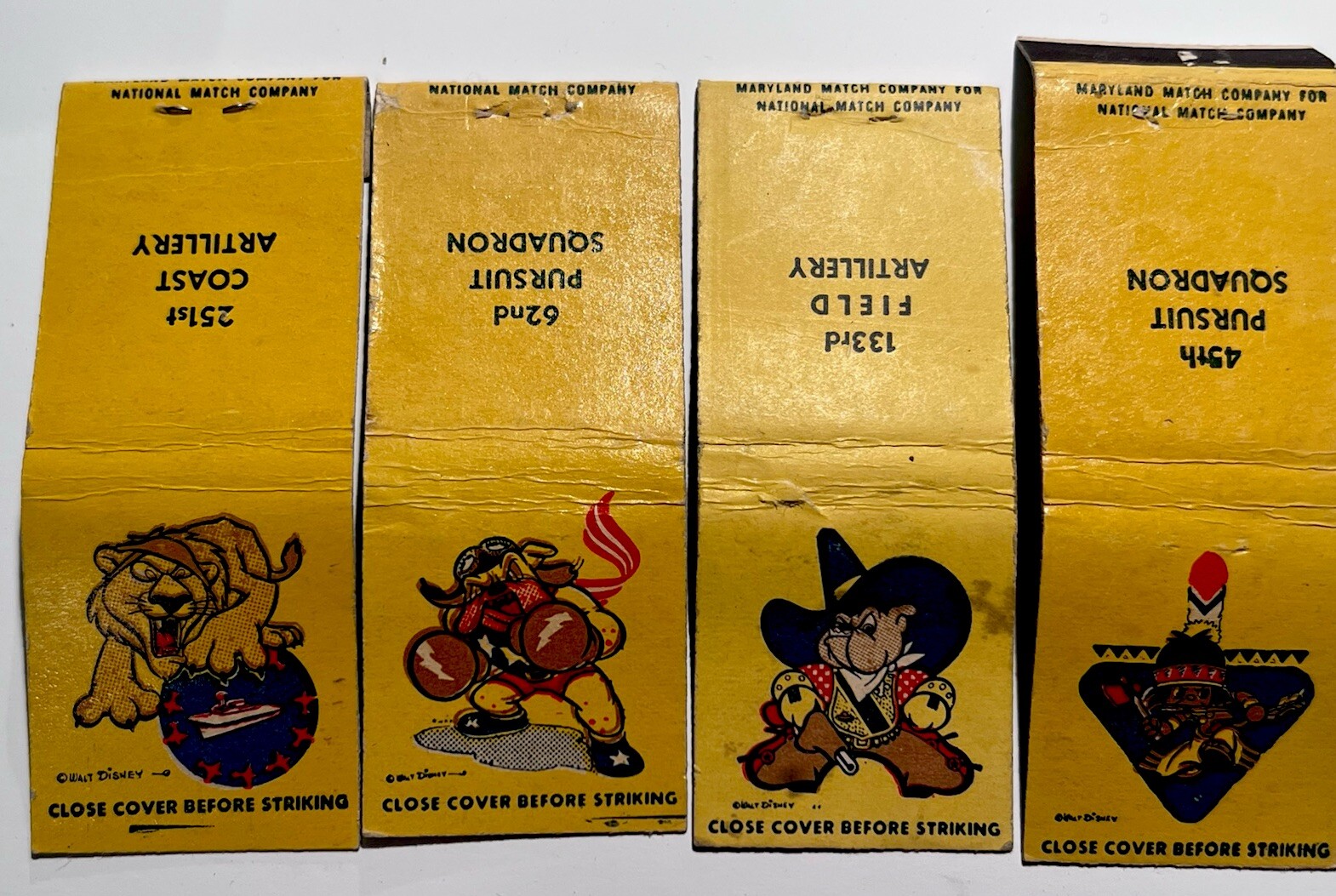 4 Vintage WALT DISNEY Studio Matchbook Covers Excellent UNSTRUCK Cond. 1940s #4 4 Vintage WALT DISNEY Studio Matchbook Covers Excellent UNSTRUCK Cond. 1940s #4