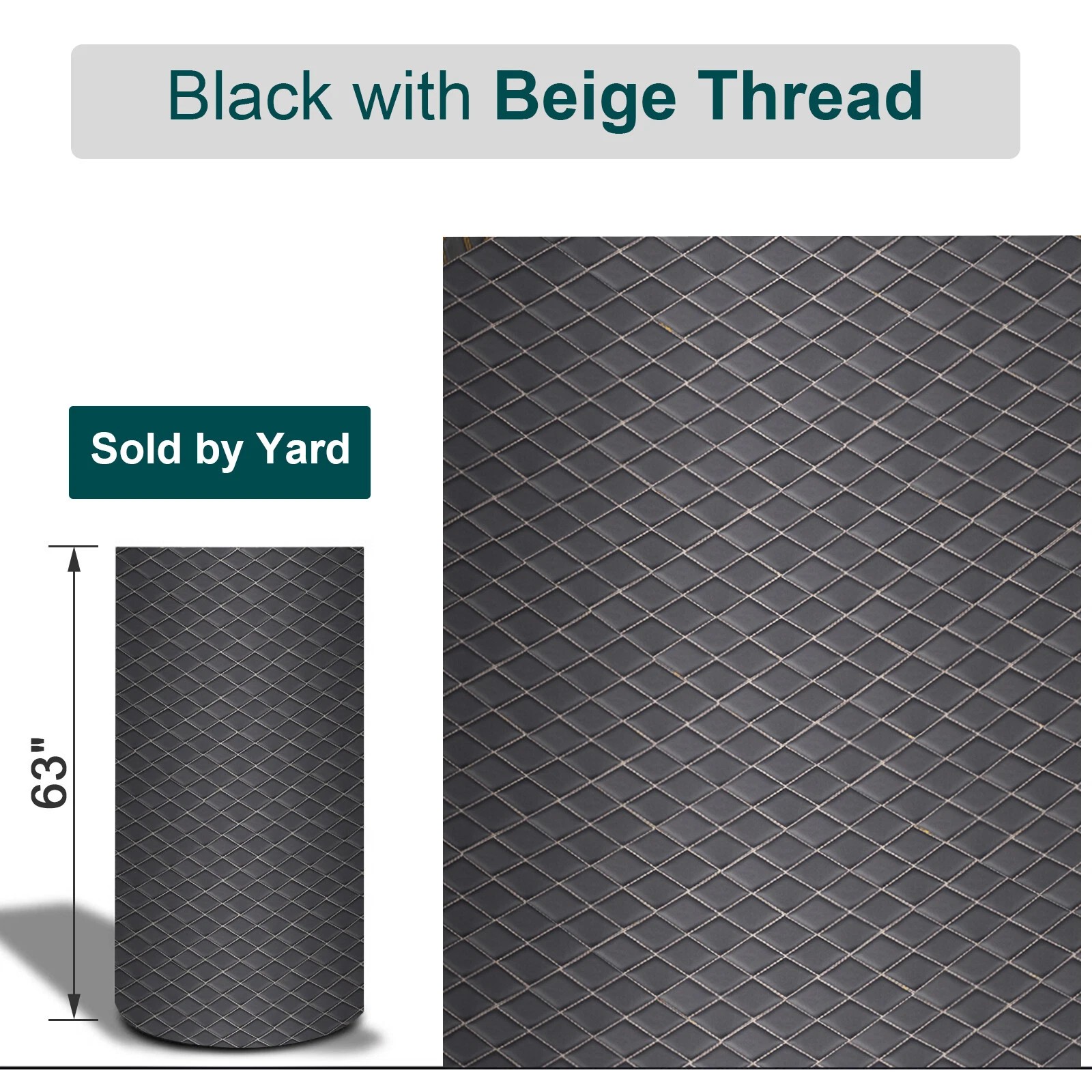 Quilted Faux Leather Fabric Diamond Stitch 63\