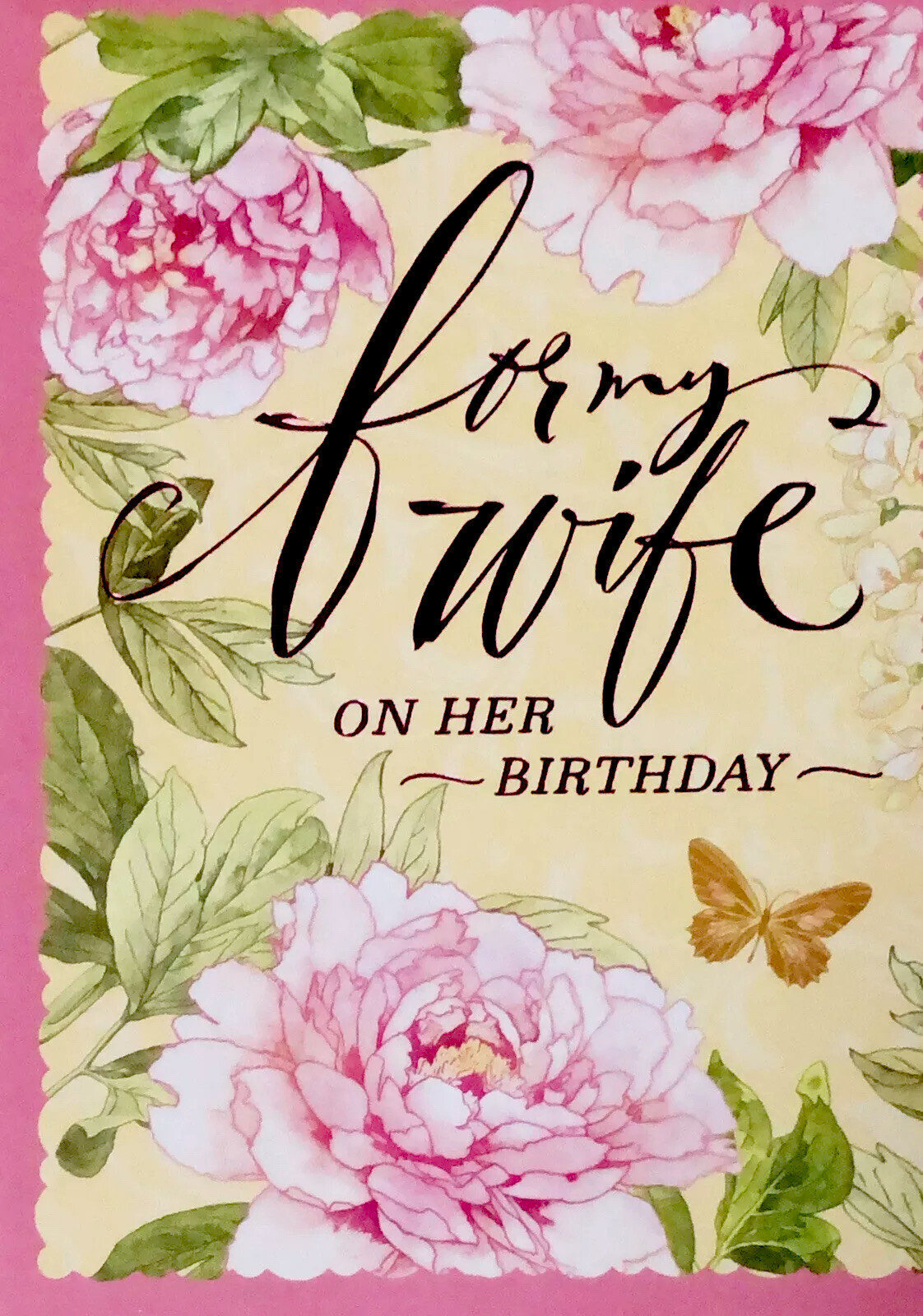 Happy Birthday For My Wife On Her Birthday Love 5.5”x8” Hallmark Greeting Card
