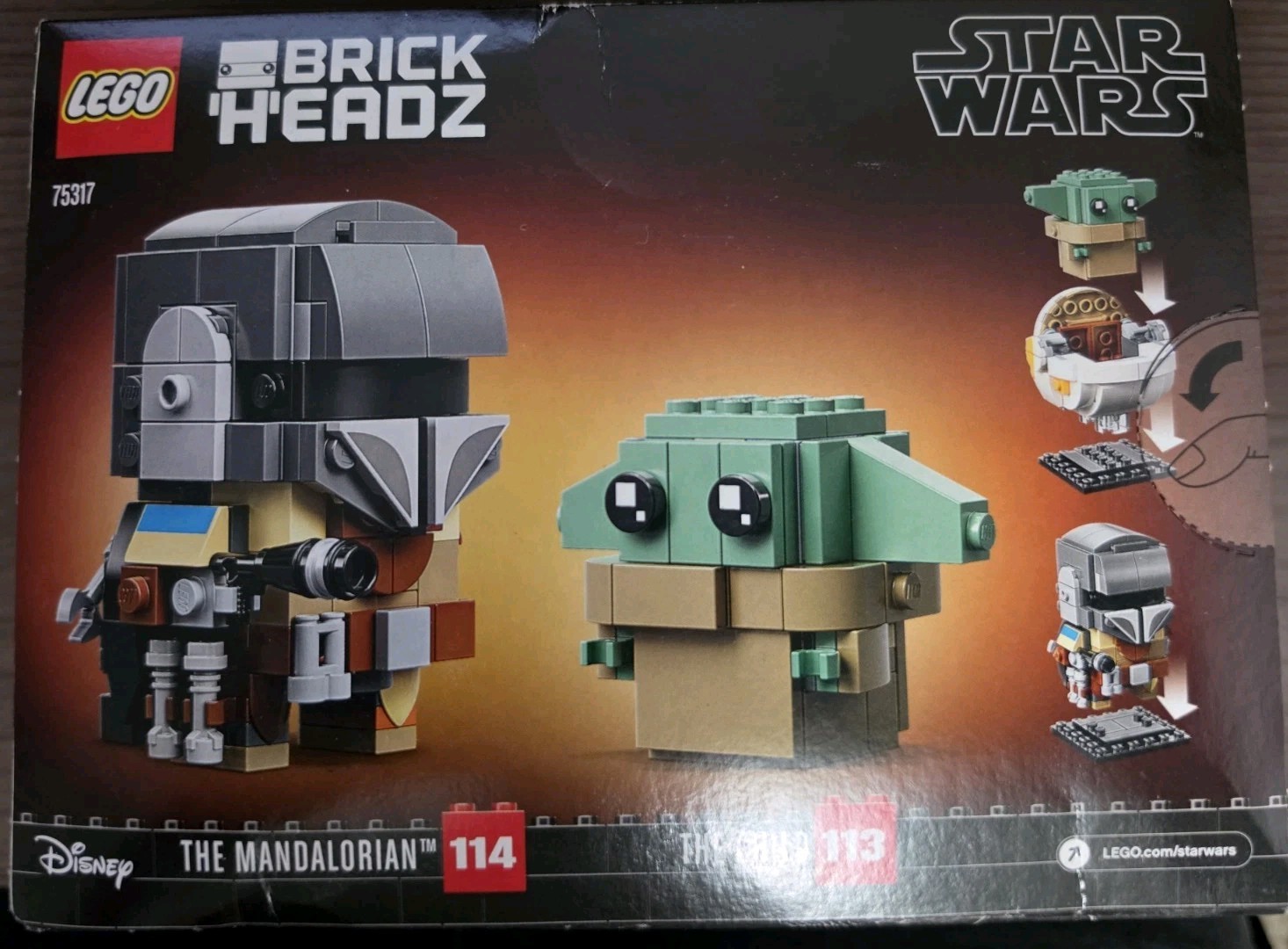 Lego BrickHeadz The Mandalorian & The Child 75317 New Factory Sealed *Retired*