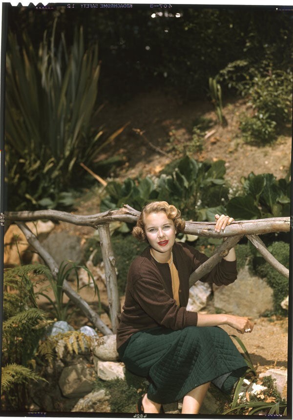 Mona Freeman 1940\'s Vivid Color photo shoot Original 5x7 Transparency