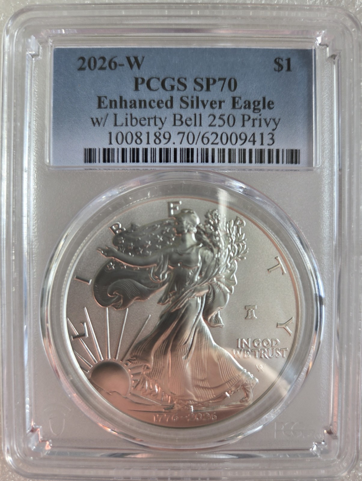 2026-W Semiquincentennial Enhanced Silver Eagle PCGS SP70