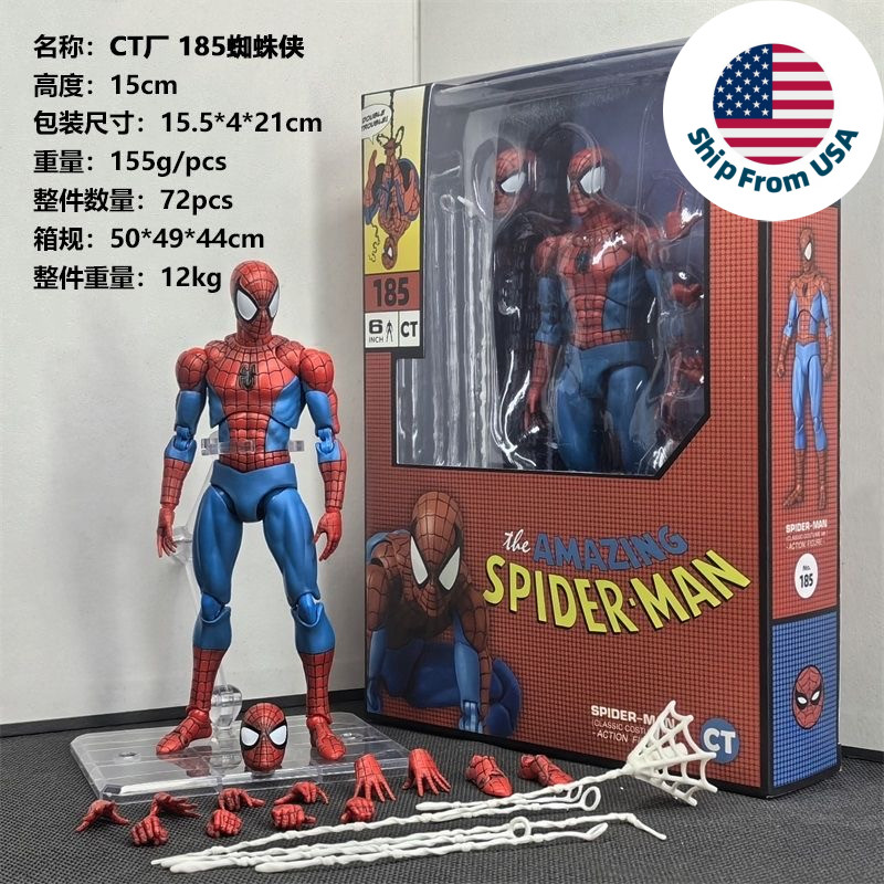 CT Toys MAFEX No.185 SPIDER-MAN CLASSIC COSTUME Ver. 1/12 Action Figure US STOCK CT Toys MAFEX No.185 SPIDER-MAN CLASSIC COSTUME Ver. 1/12 Action Figure US STOCK