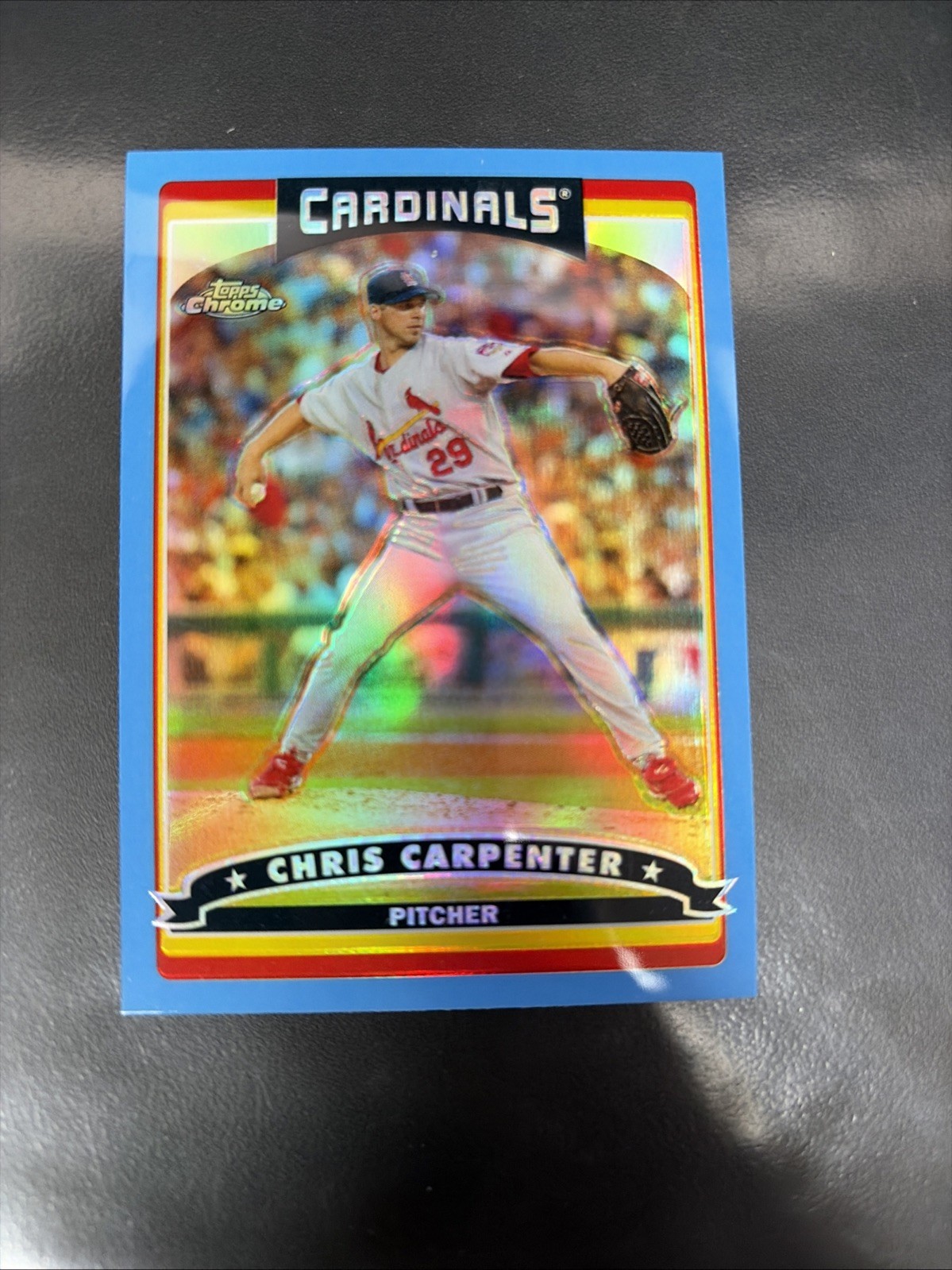 2006 Topps Chrome Blue Refractor Chris Carpenter #183 2006 Topps Chrome Blue Refractor Chris Carpenter #183