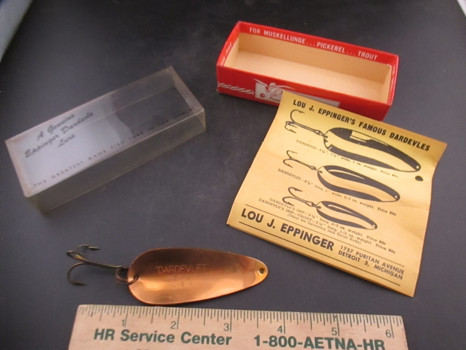Vintage Original NOS Eppinger Daredevlet Lure 124  In Matching Box NOS Mint