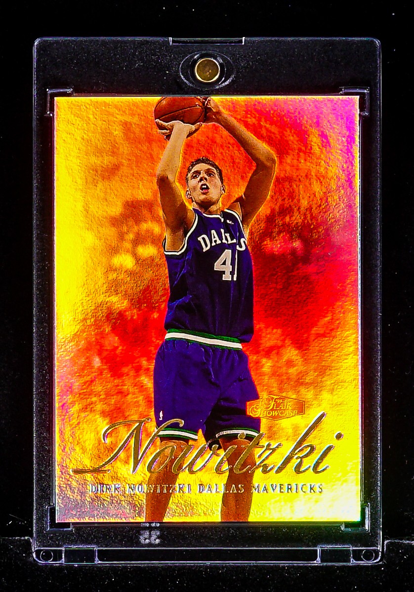 Dirk Nowitzki RARE SHOWCASE RAINBOW HOLO CARD Dallas Mavericks HOF