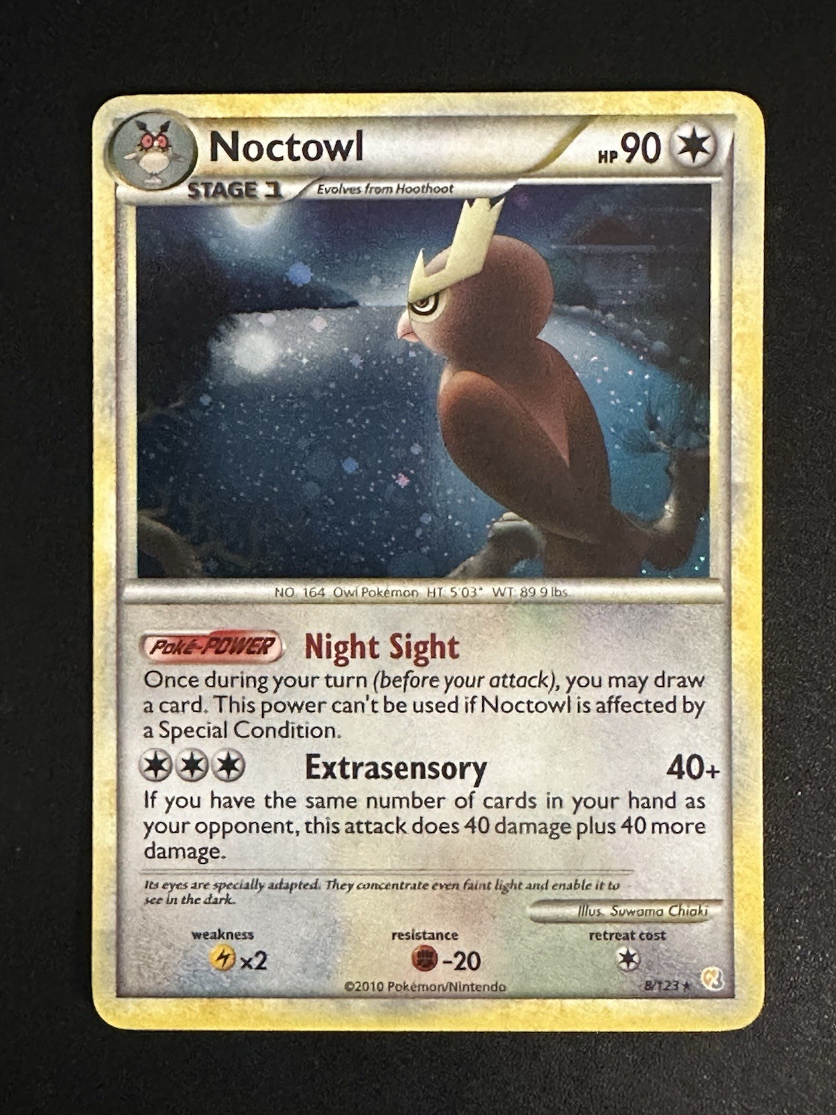 Noctowl 8/123 Pokemon Heartgold & Soulsilver Holo Rare LP