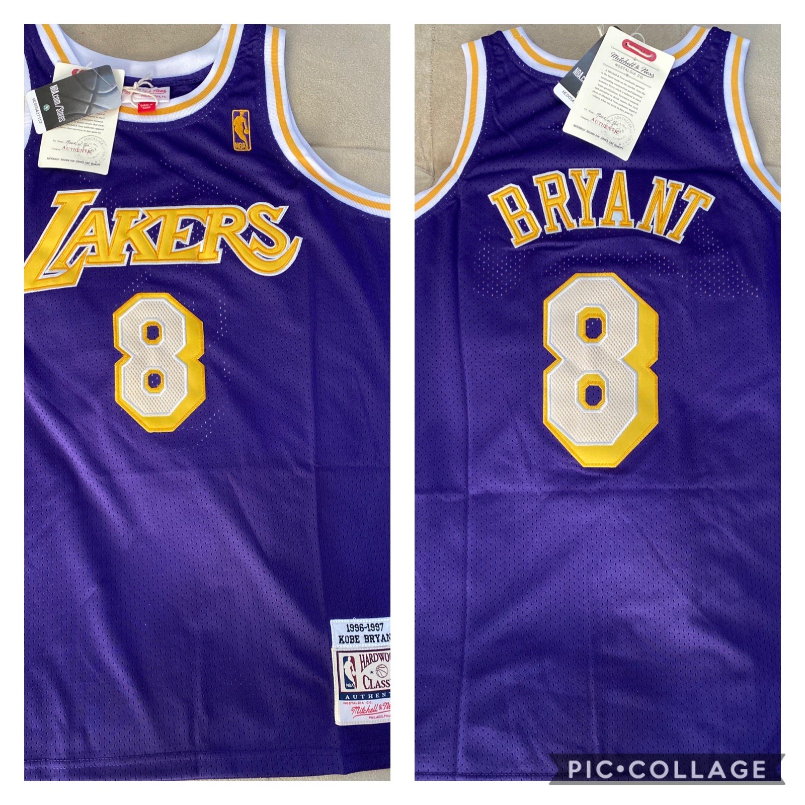 Kobe Bryant Jersey #8 Los Angeles Lakers Rookie 96-97 XXL Adult NWT Purple/ Gold