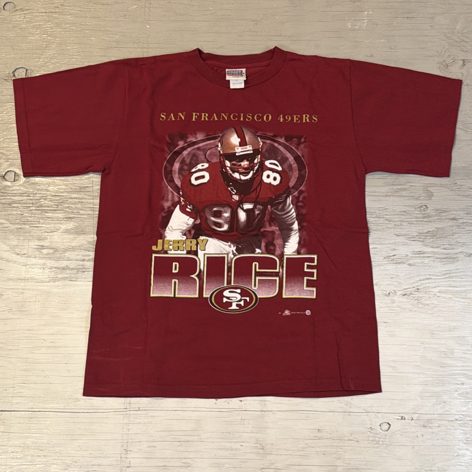 Vintage 1999 NFL Sport Attack San Francisco 49ers Jerry Rice #80 Shirt Sz Large Vintage 1999 NFL Sport Attack San Francisco 49ers Jerry Rice #80 Shirt Sz Large