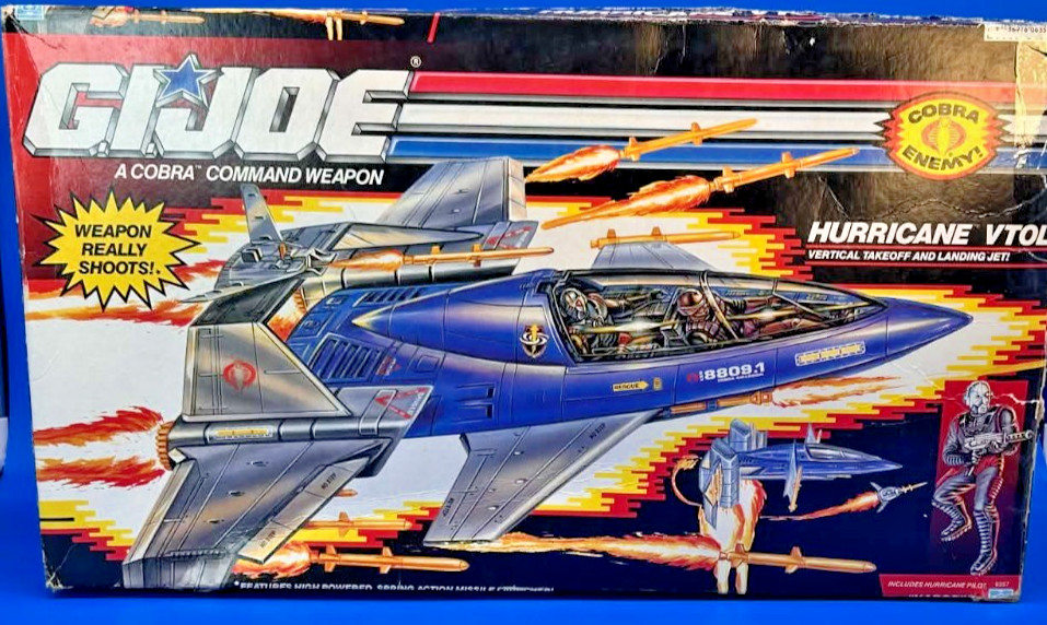 1990 GI JOE HURRICANE VTOL W/ VAPOR VINTAGE HASBRO OPEN BOX SEALED FIGURE