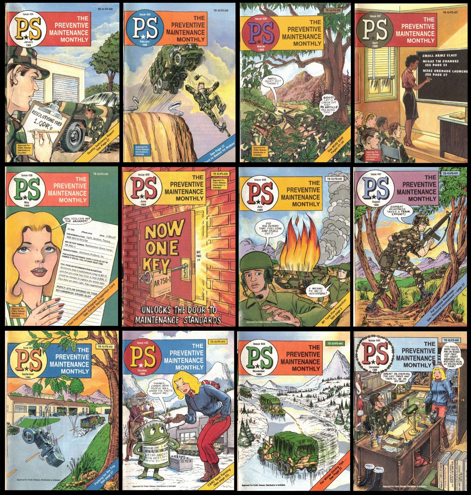 PS: PREVENTIVE MAINTENANCE MONTHLY ~ 12 1989 issues ~ Nos. 434-445 ~ BRAND NEW