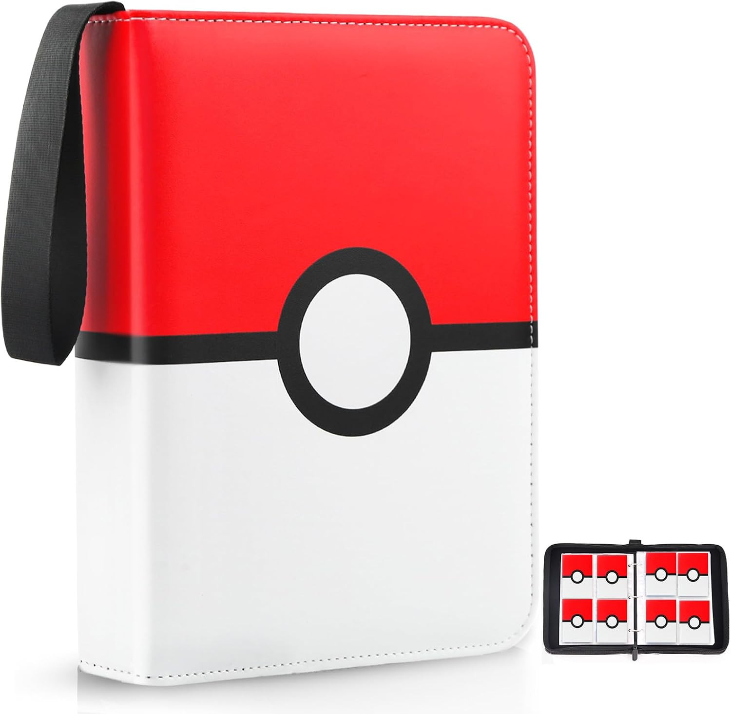 Carpeta Para Cartas De Coleccion Album Porta Cartas Con 400 Bolsillos Rojo