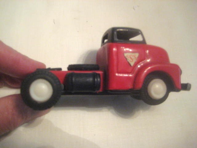 GNC Semi Truck Cab SSS Tin Friction Red & Black Japan Vintage