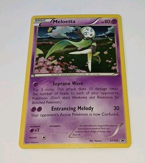 2017 MELOETTA XY193 XY Cosmos Holo Rare Black Star Promo Pokemon Card NM 🌟