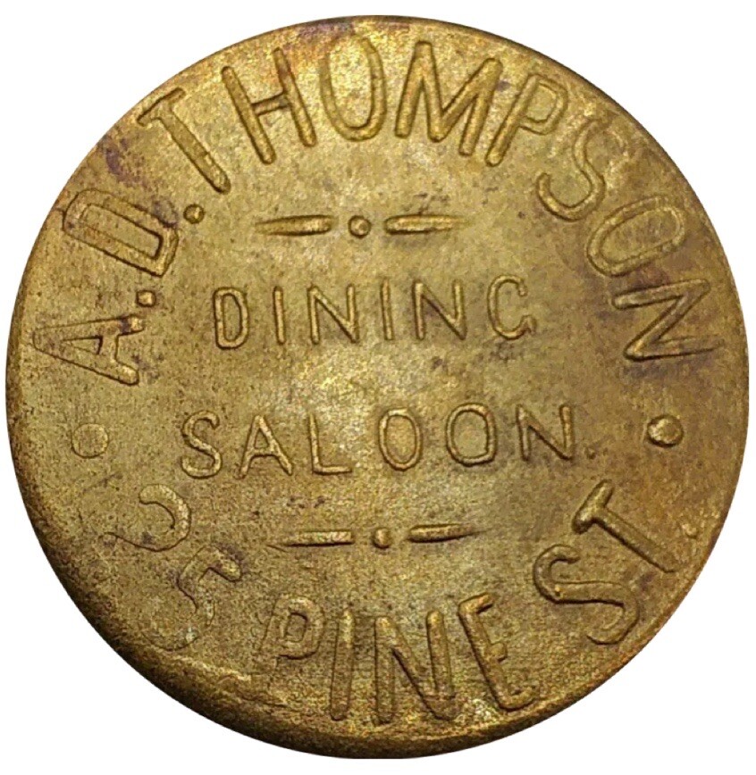(1843) New York NY 900b Restaurant A D Thompson Merchant Token