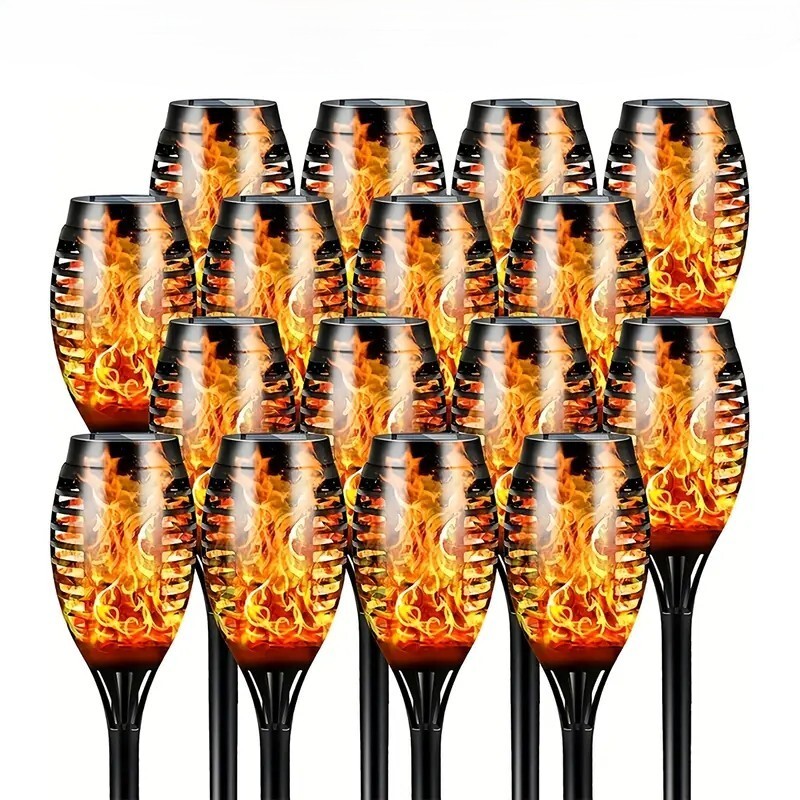 12pcs Solar TiKi Torch Lights with Flickering Flames - Waterproof by AvalonUP 12pcs Solar TiKi Torch Lights with Flickering Flames - Waterproof by AvalonUP