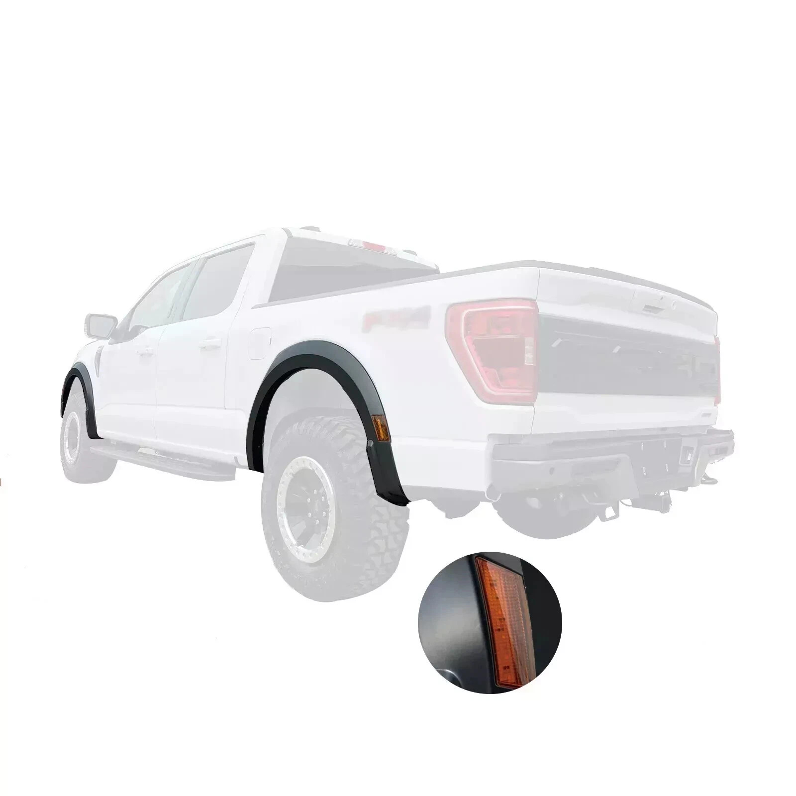 Raptor Style Fender Flare for 2021 Ford F150 with LED Amber Lights