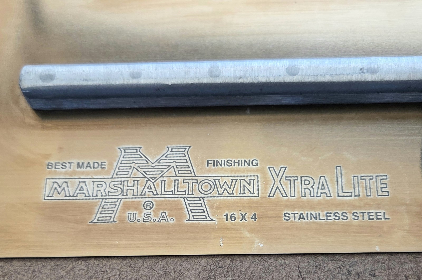 Marshalltown Xtra Lite 16x4 Stainless Steel Finishing Trowel Dura Soft Handle 
