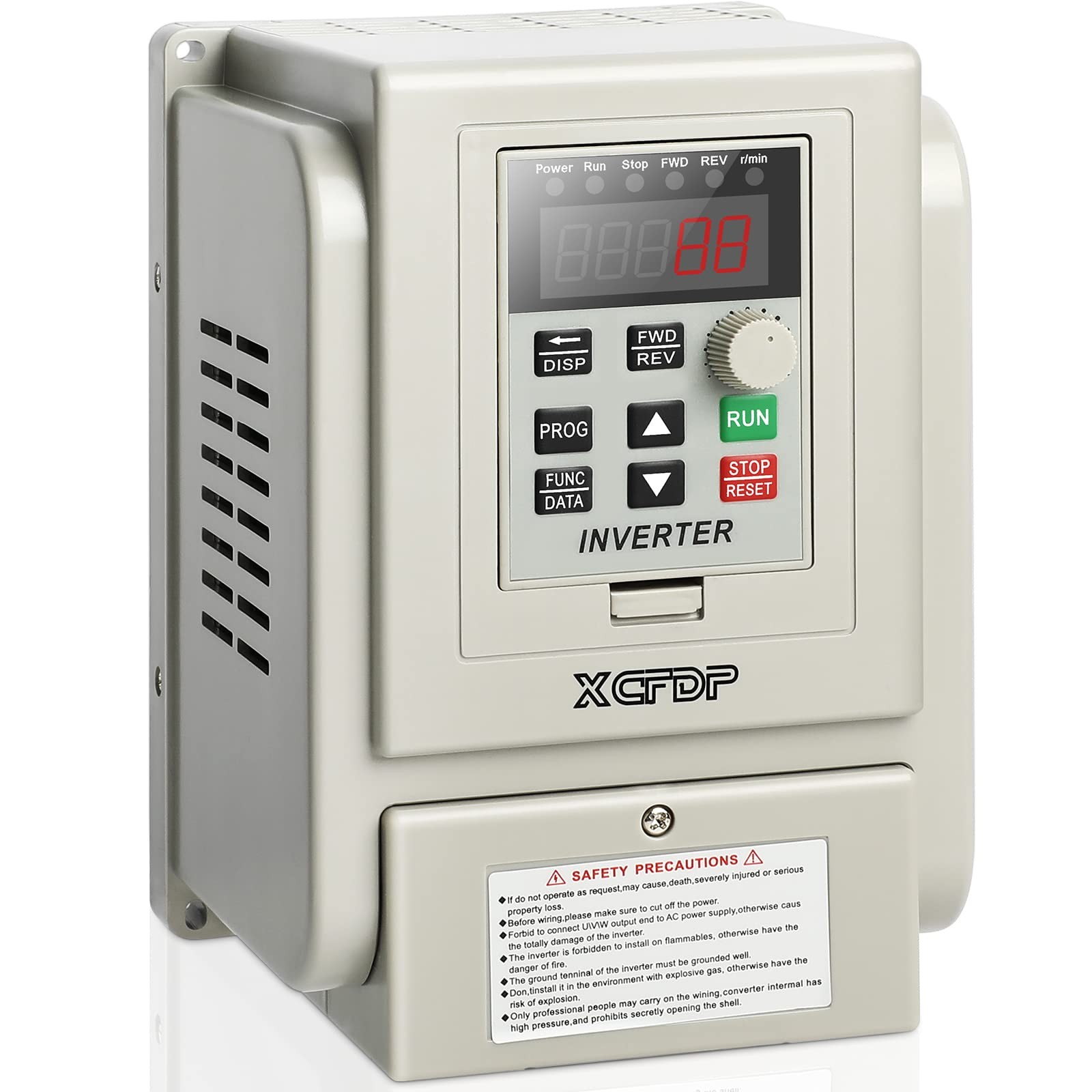 XCFDP AC 220V/2.2kw 3HP Variable Frequency Drive,12A VFD Inverter 3HP, White