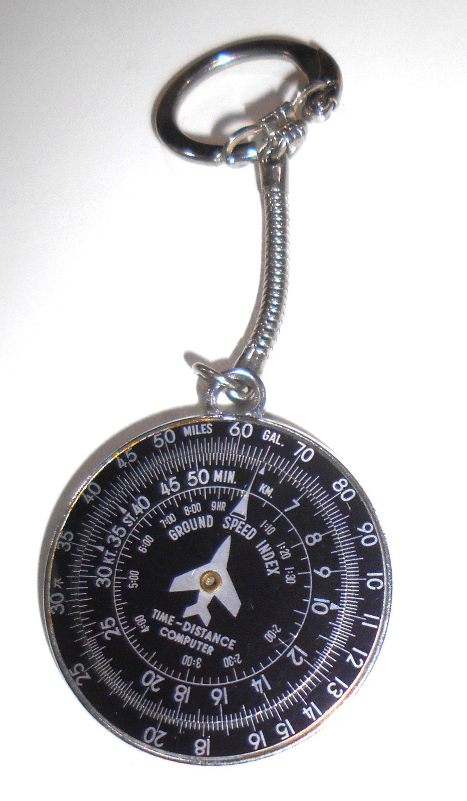 Vintage EUC Time Distance Speed Computer Keychain Metal Aviation Calculator Vintage EUC Time Distance Speed Computer Keychain Metal Aviation Calculator