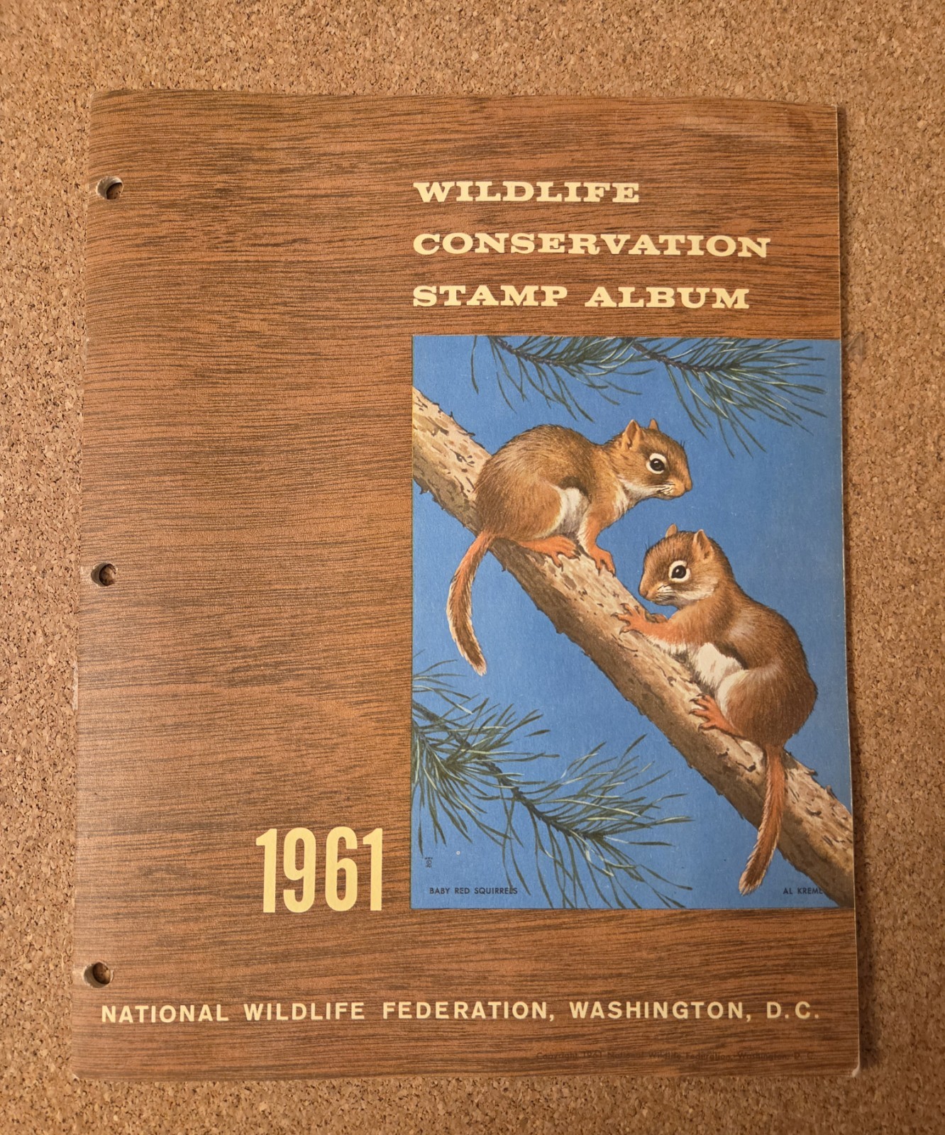 Vintage 1961 National Wildlife Federation Stamp Album Complete W/ Stamps
