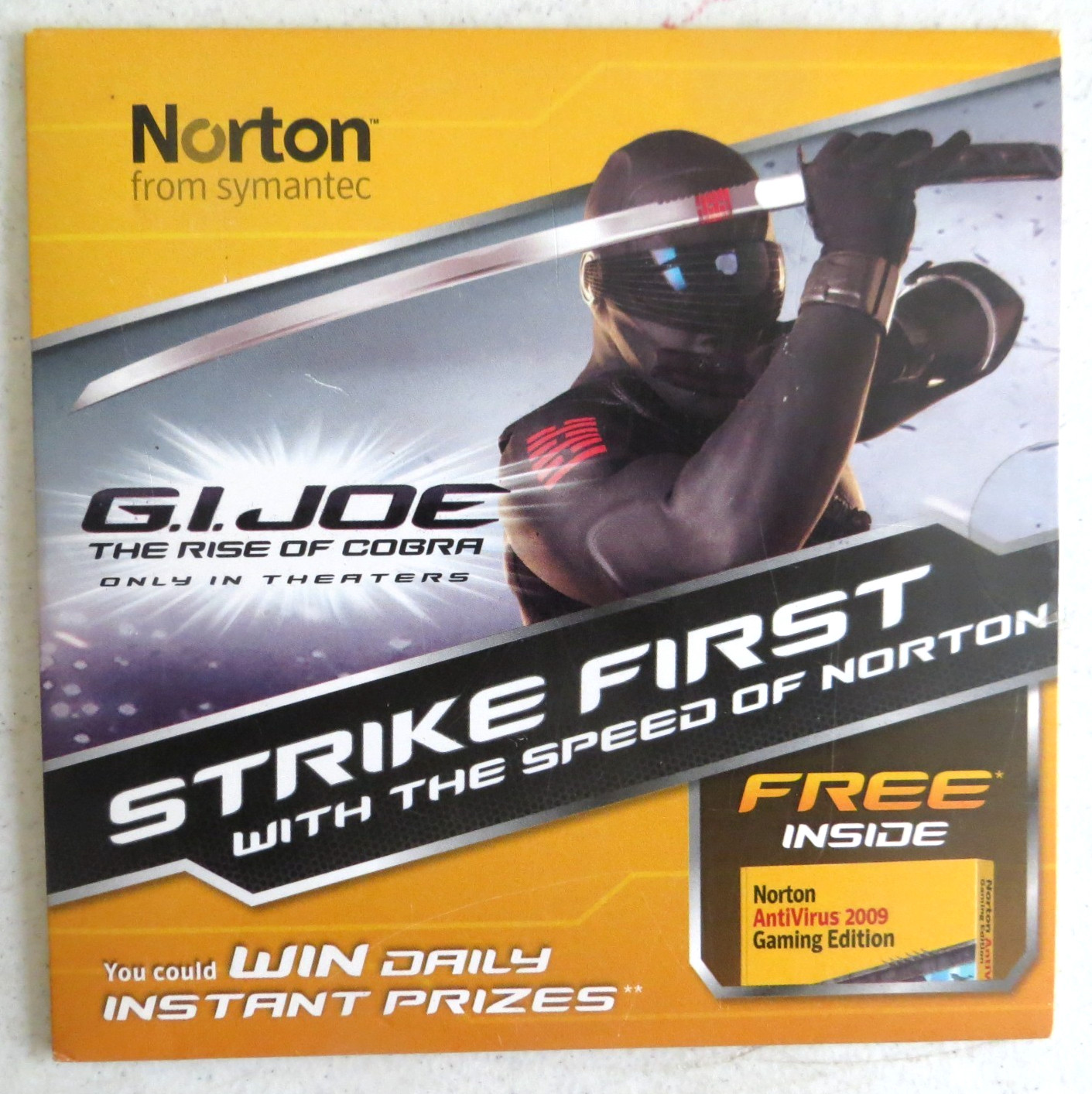 G.I. Joe Strike First Promotional CD Norton AntiVirus 2009 New Sealed Hasbro