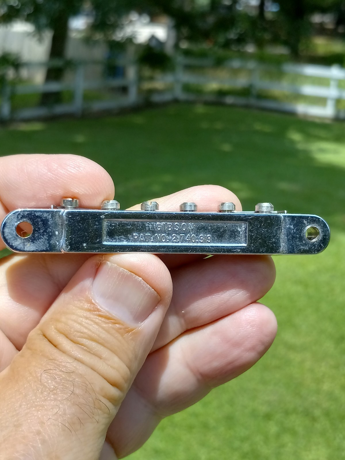 Vintage Gibson 1970\'s Chrome ABR-1 Pat Number Tune O Matic Bridge