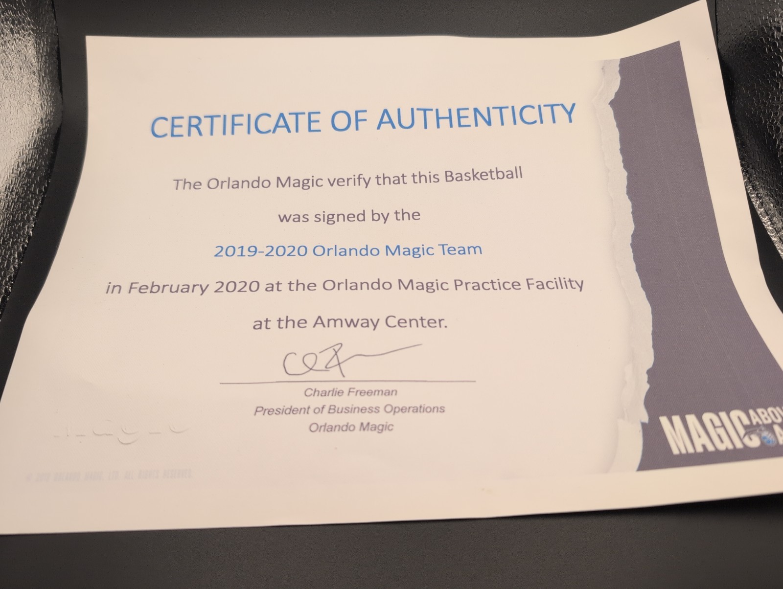 Orlando Magic2019-2020 Team Signed Basketball With Certificate